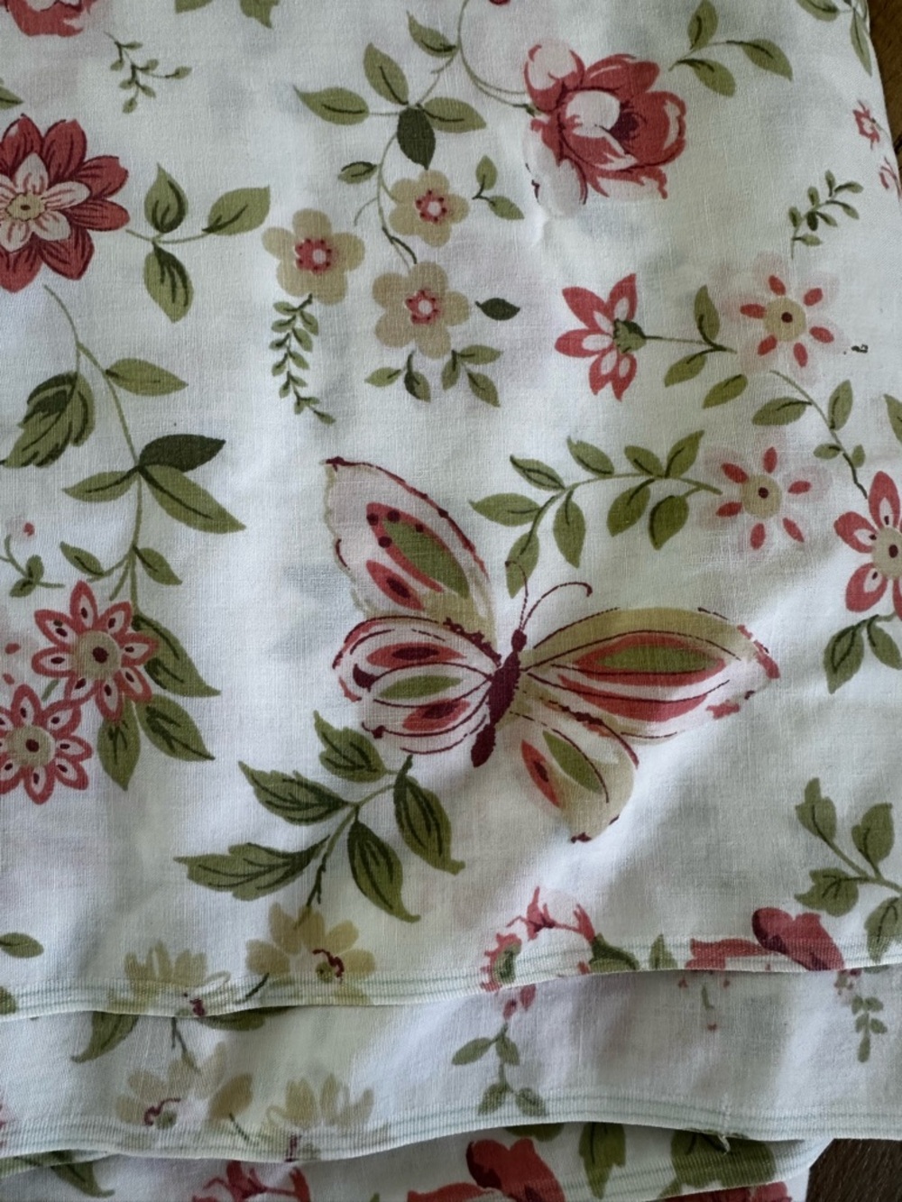 Vtg Cannon Monticello No Iron Muslin Queen Flat Sheet Cotton Poly Floral USA